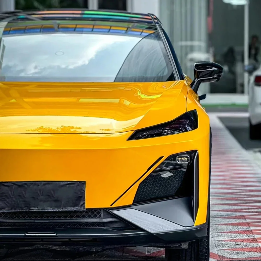 

Vibrant Metal Paint Yellow Car Vinyl Wrap Full Body Color Change Film Waterproof Auto Sticker DIY Modification Accessories