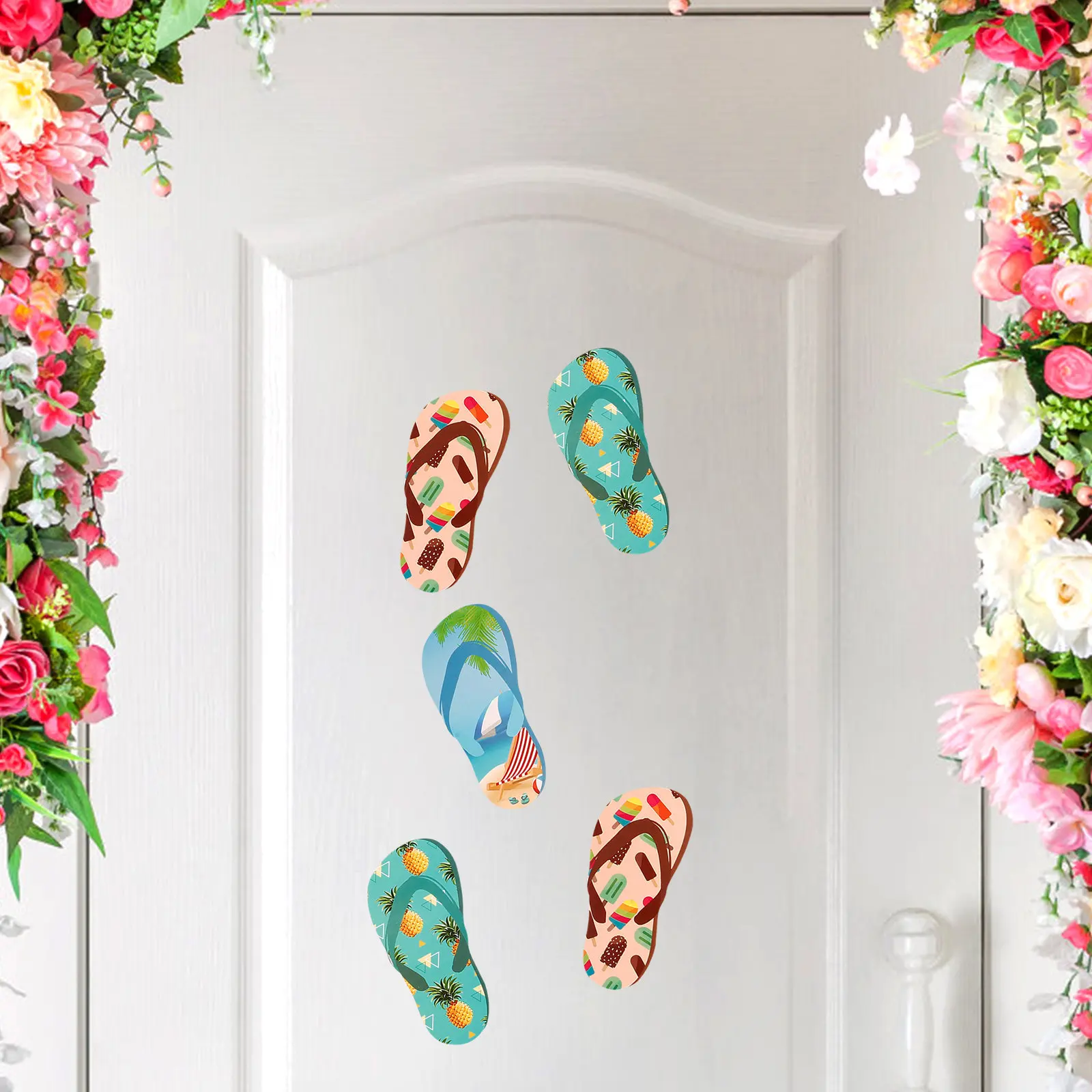 

Набор гавайских наклеек для летних тапочек, самоклеящиеся декорации для вечеринок, тропическая пляжная тематика, для стен