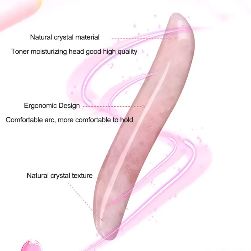 Массажная палочка из розового кварца, натуральный нефрит, ручной массажер для соскабливания лица, ручка для иглоукалывания, инструмент для ухода за