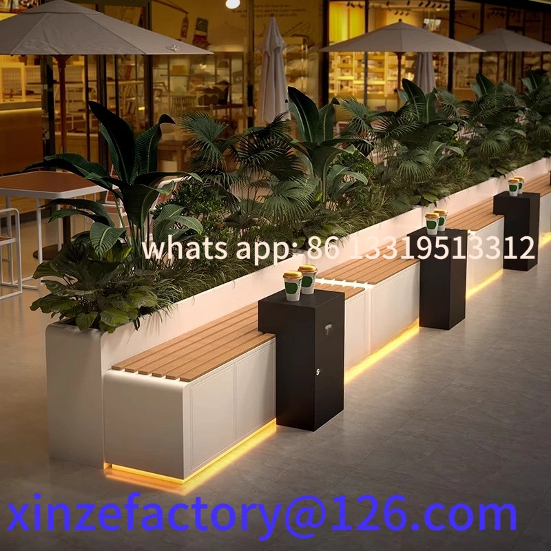 

Customizable Stainless Steel Outdoor Flower Box Seat Outer Swing Solar Energy