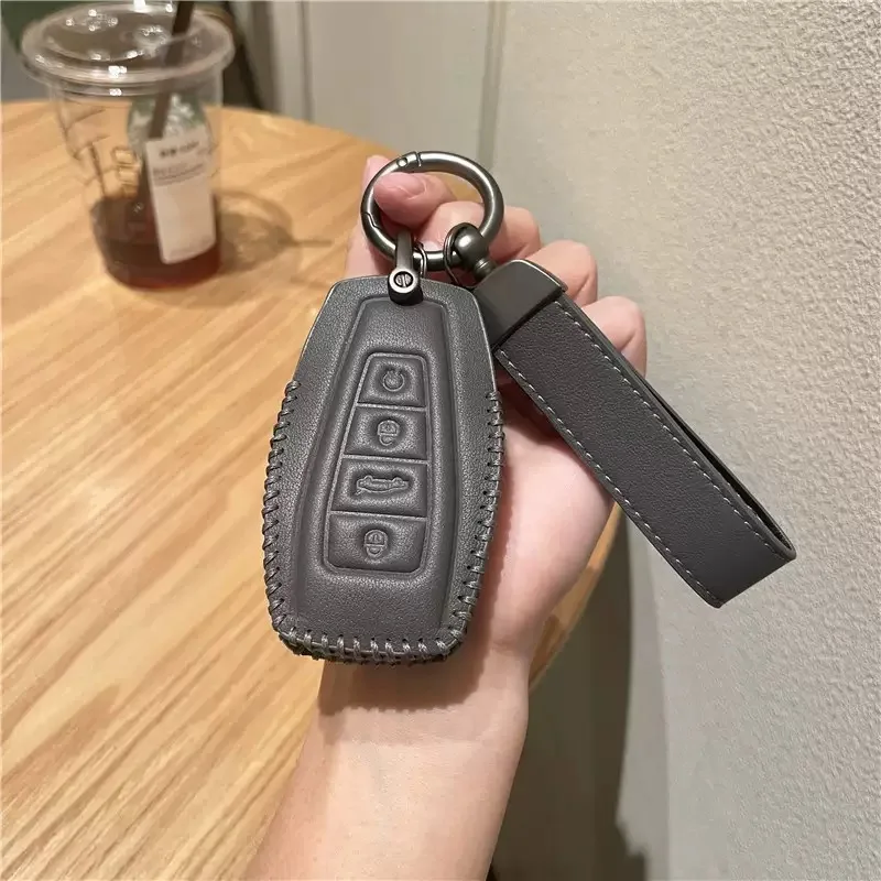 

Leather Car Smart Key Cover Case Shell Fob For Geely Coolray X6 X7 Emgrand Global Hawk GX7 Keychain Protector Holder Accessories