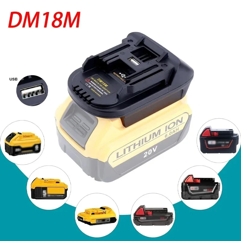 

Адаптер-преобразователь аккумулятора для Milwaukee 18 В 20 В, литий-ионный аккумулятор, адаптер для электроинструмента, инструмент для преобразования