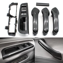 LHD Carbon Fiber Front Rear Left Right Door Handle Set Replacement For Volkswagon VW Bora Golf 4 MK4 Jetta 1999-2004