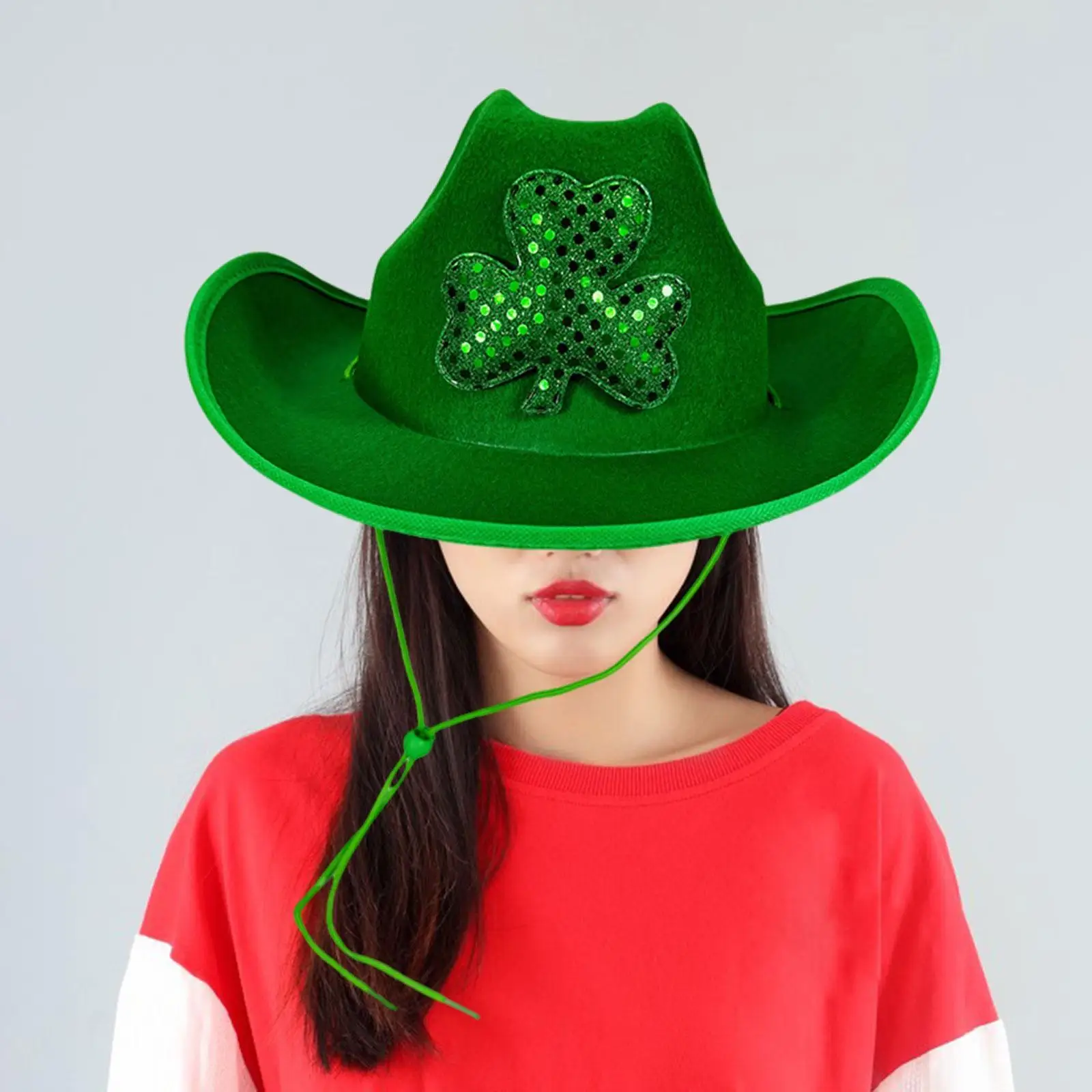 قبعة رعاة البقر الخضراء قبعة حفلات أنيقة للكرنفالات ملابس تنكرية للعطلات المسرحية