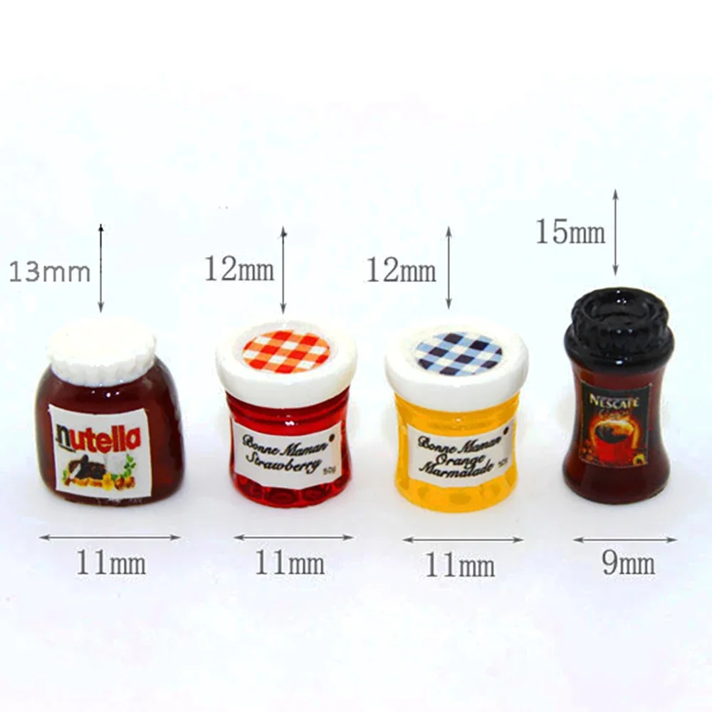 1/12 Dollhouse Miniature Nutella Jam Coffee Mini Kitchen Food Condiment Bottle Toy Doll House Accessories Decoration Sticker DIY