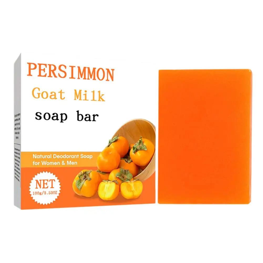 100 г мыла для ванны с хурмой для контроля запаха тела - очищающее дезодорирующее средство для мытья лица и тела для устранения запаха тела, ухода за кожей