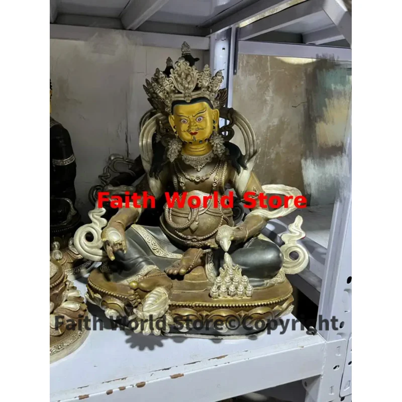 Buddhism Tantric Yellow Jambhala god of wealth Buddha Temple Buddhist hall Worship Bring good luck money prosperous 42cm Huge