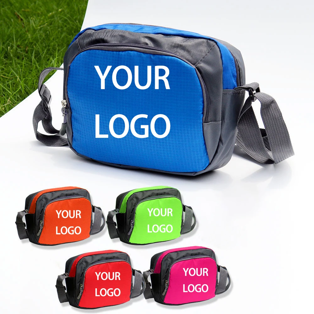 Bolsos cruzados deportivos personalizados, bolso de un solo hombro informal, personalizado, imagen de nombre de su logotipo, bolso de mensajero con cremallera para exteriores, moda