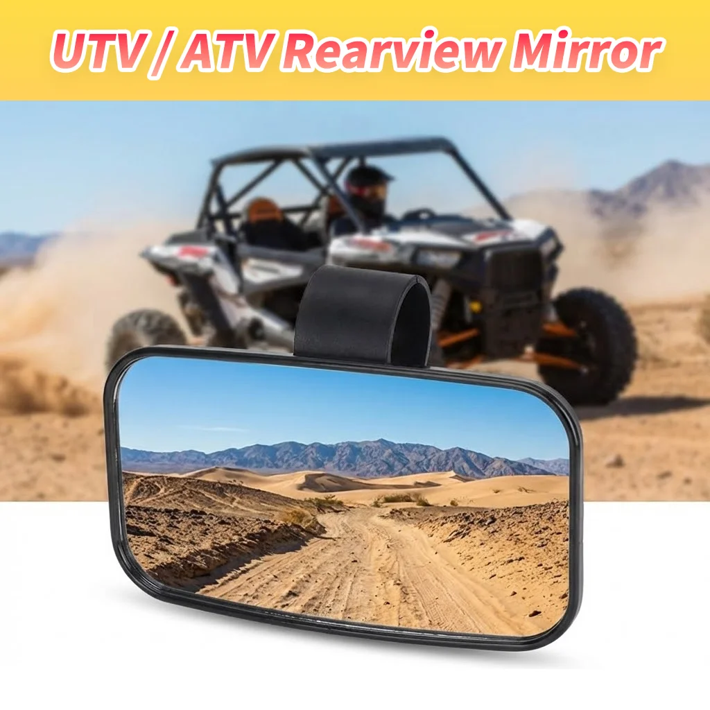 

UTV Center Rearview Mirror - Universal Mount for Polaris Ranger 500/570/900/1000 & For Yamaha ATV, Off-Road Rear View Mirror