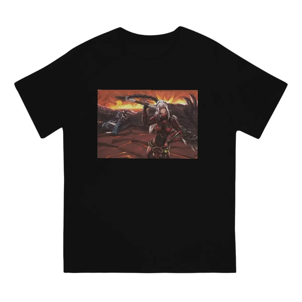 Alatreon Slain T-Shirt for Men Monster Hunter Fantasy-themed Action Role-playing Games Novelty Cotton Tee Shirt Round Neck Tee