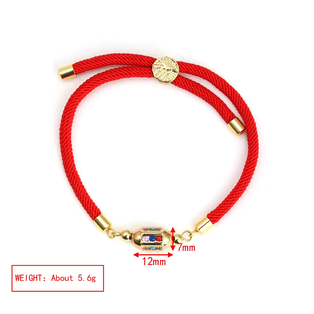Newest Leaf Buckle Pull Rope Knotting Hollow Out Beads Tube Zircon Bracelet Rope Fashion Bangle Jewelry Party Summer Beach Gift image 6