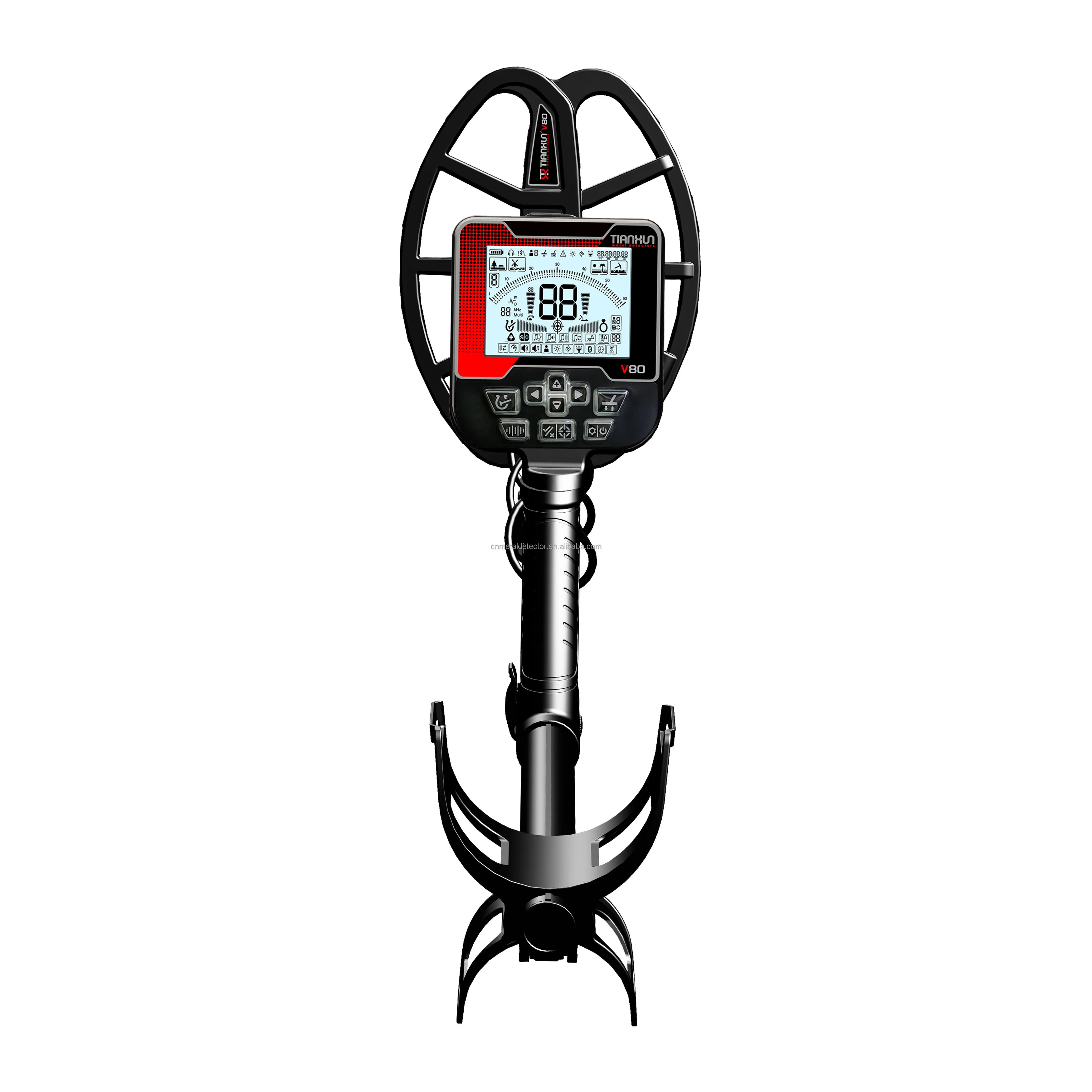 New Long Range Gold Detector Machine V80 Rechargeable Metal Detector Waterproof Treasure Hunt Device Factory Supply CE RoHS
