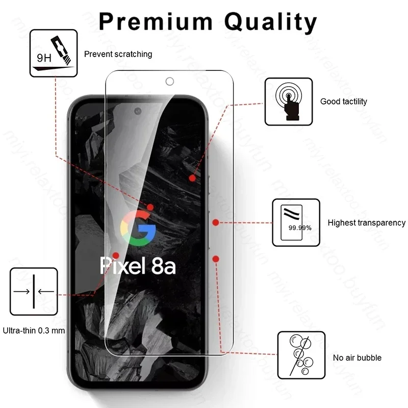 8 في 1 من الزجاج المقسى لهاتف Google Pixel 8a 7a 6a 5G واقي شاشة عدسة الكاميرا على Gogle Googe Pixel8a Pixle 8 Pro 8Pro 7 6 5G