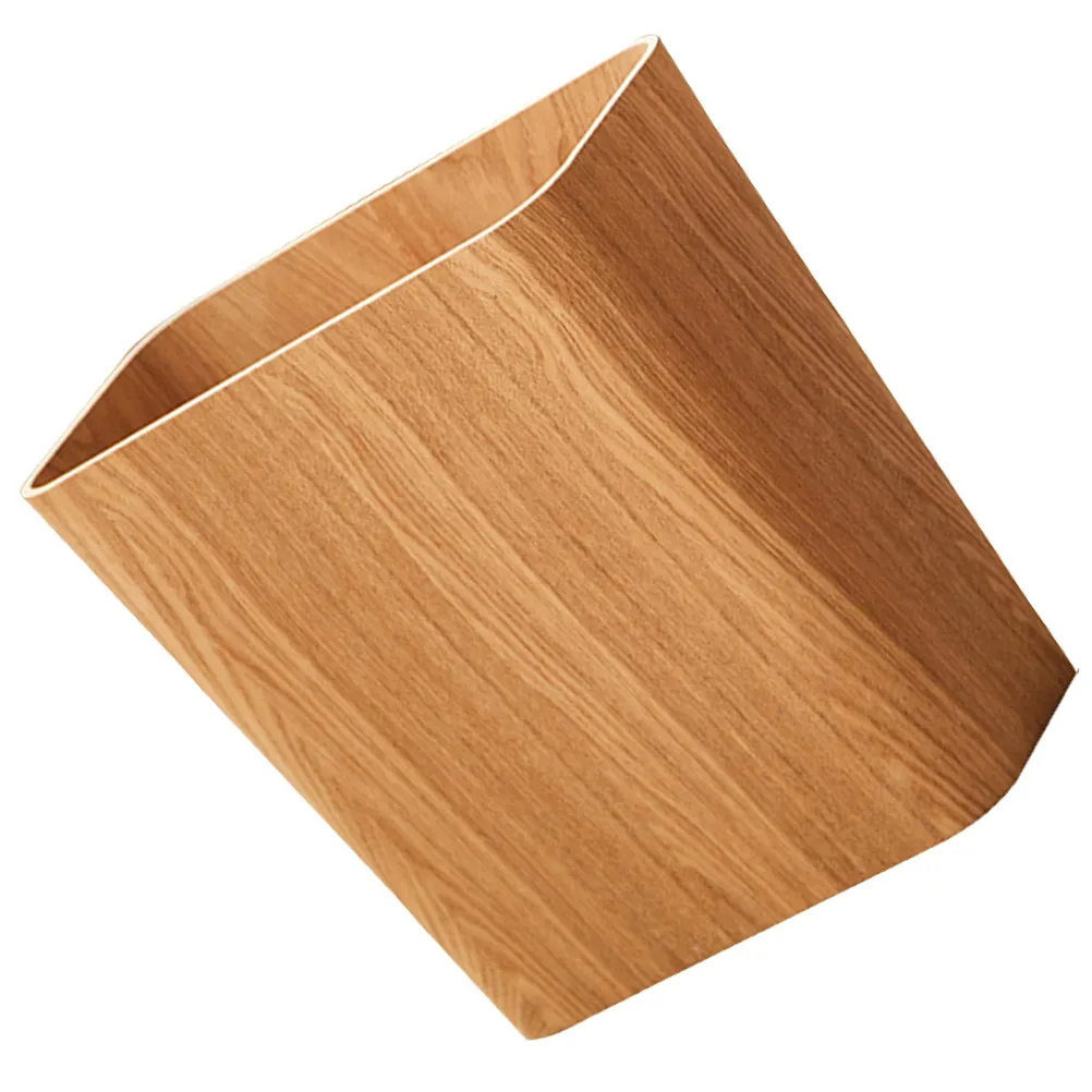

Wood Trash Can Stable Waste Container Stylish Desktop Storage Bucket Home Office Waste Basket Trash Can Garbage Container