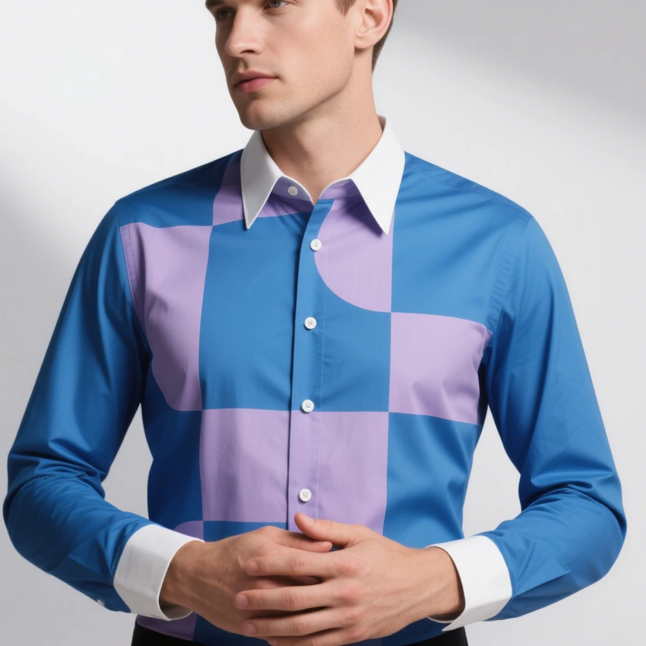 Men's French Irregular Graphic Printed Shirt Long Sleeve Lapel Simple Business Casual Party Top Outdoor Vacation Shirt