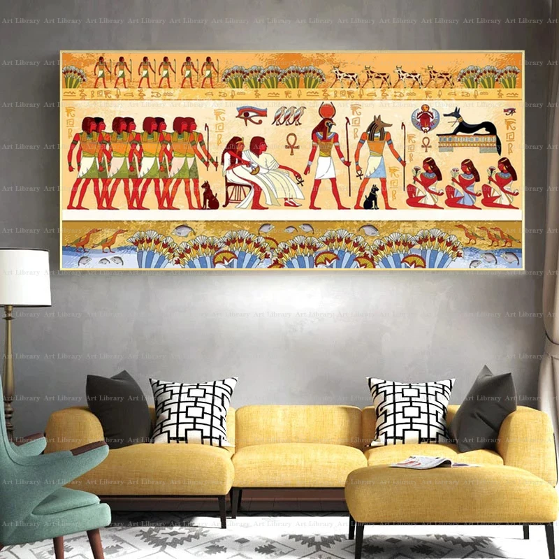 Ancient Egyptian Totem Belief Poster King Tut Queen Civilizations Dynasties Canvas Painting Wall Pictures Vintage Home Decor