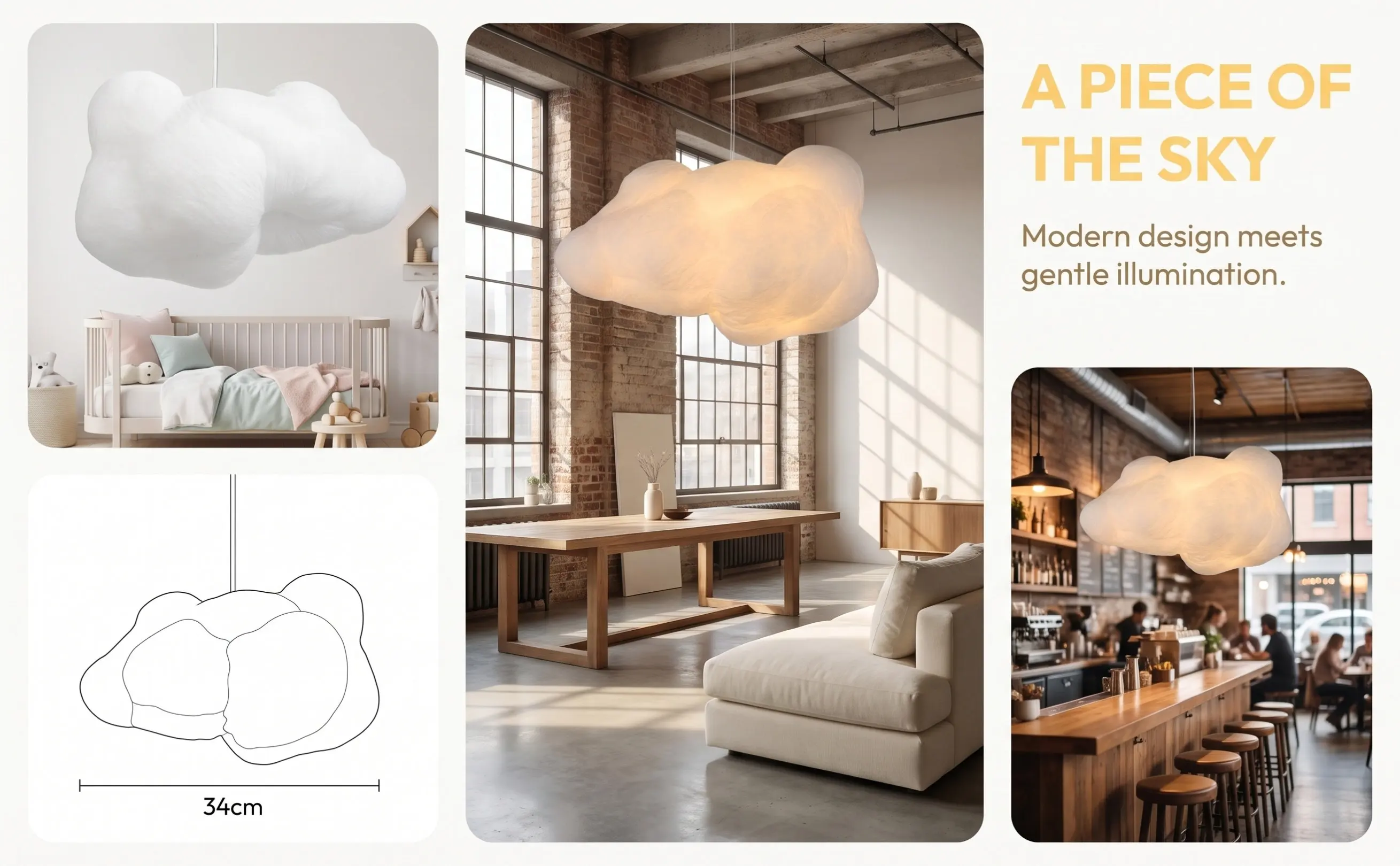 Creative Cloud Ceiling Lamp LED Pendant Light for Living Room Bedroom Kids Room Fashion Store Corridor Energy Saving Decorative