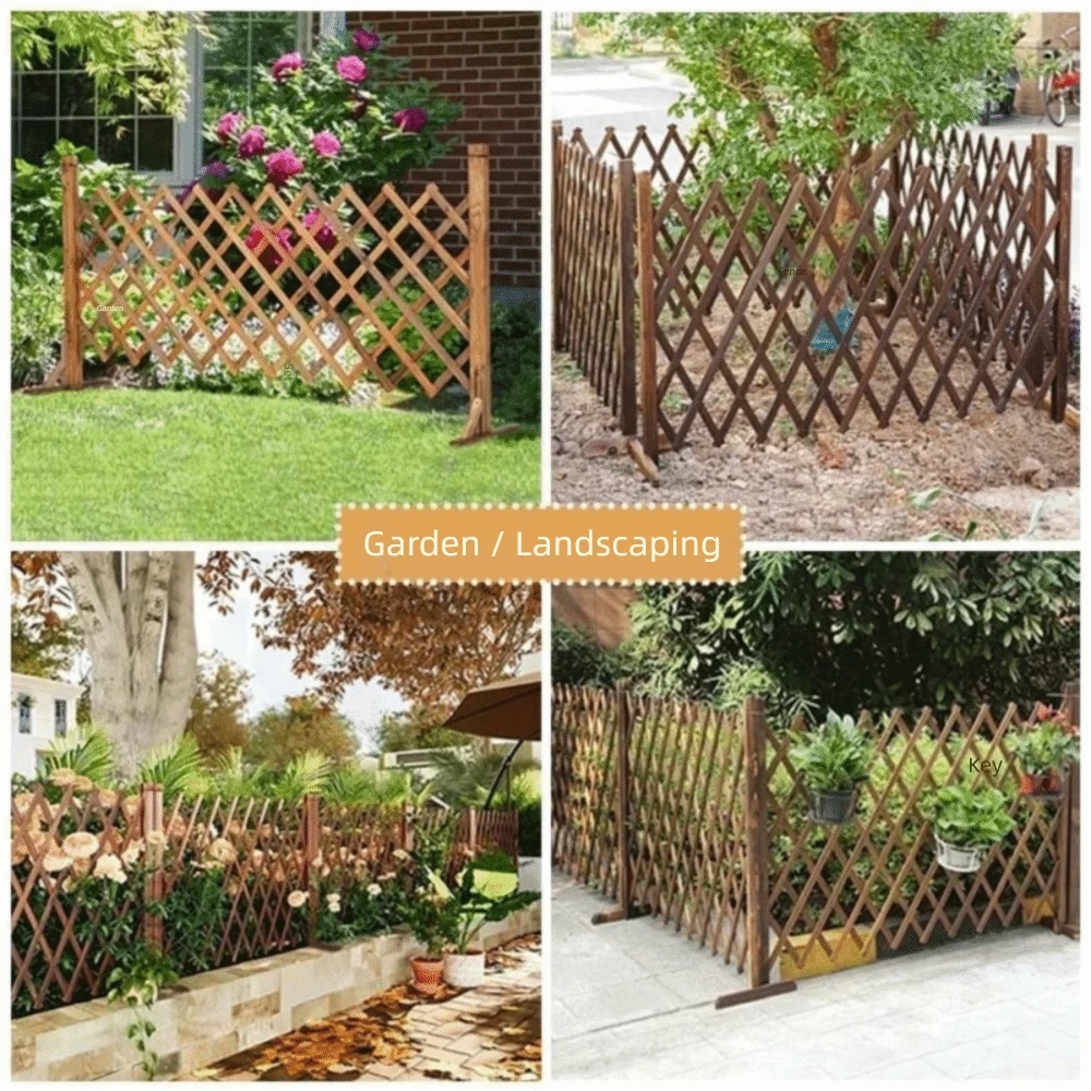 Stretchable Wooden Fence Durable/odorless Usable Home Garden Fence 50/70cm Multi-layer Paint Spray Extended Trellis Fence