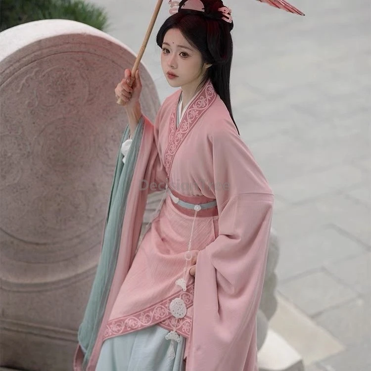 

2025 шрамов, классическая китайская Wei Jin Hanfu, литературное искусство, темперамент, древняя женская повседневная одежда, элегантная изысканная ханьфу