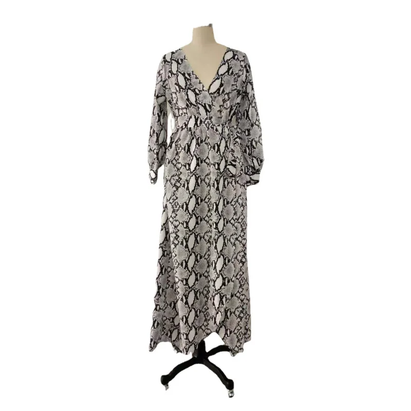 Eaby New European and American BohemianRetro Positioning Flower Wide Hem Long Sleeve Dress MP-271