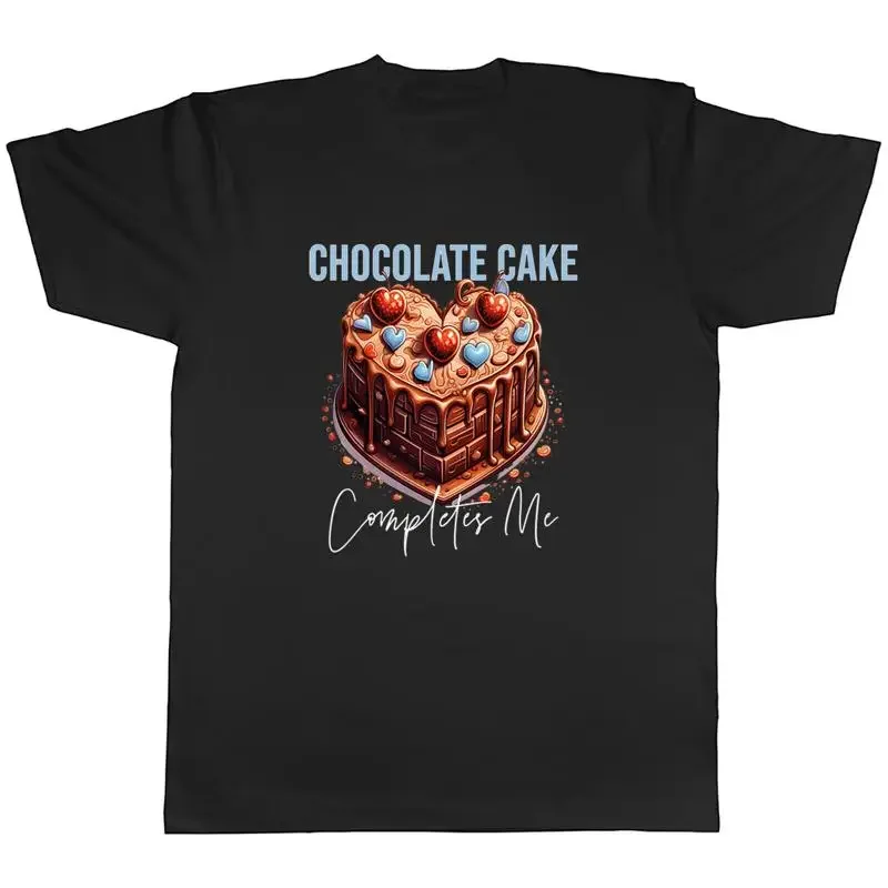 Chocolate Cake Mens T-Shirt Funny Completes Me Cake Lover Tee Gift