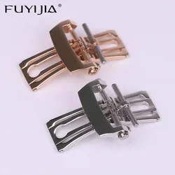 FUYIJIA Custom B-lancpain 316L Stainless Steel Butterfly Buckle 18MM VILLERET-6654 Belt Clasp 20MM FIFTY FATHOMS Folding Buckle