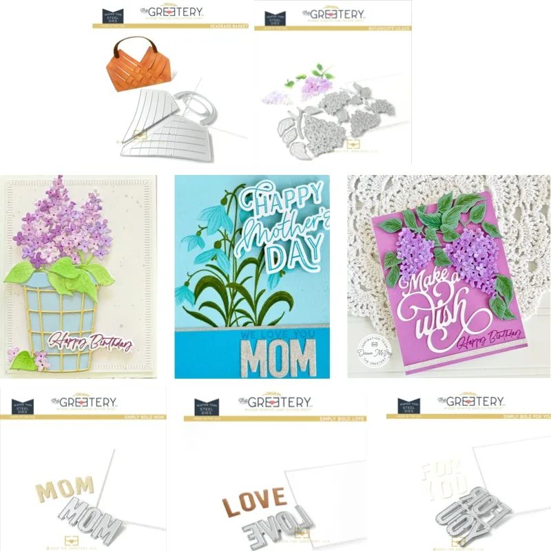 Pruning lilac plants Basket Cutting Dies Scrapbook Diary Decoration Stencil Embossing Template DIY Greeting Card Handmade 2026