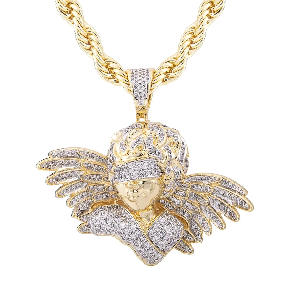 vanaxin-天使の羽ペンダント-アイスアウト-ブリンブリン-キュービックジルコニア-14k-ゴールドメッキ-男性用-女性用-ラッパージュエリー-ステンレススチールチェーン