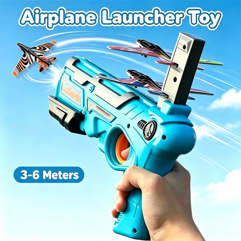 Children's Toys Airplane Launcher Children's Fun Foam Airplane Outdoor Parent-child Interaction Toy Boy Sports Flying Toy Gift