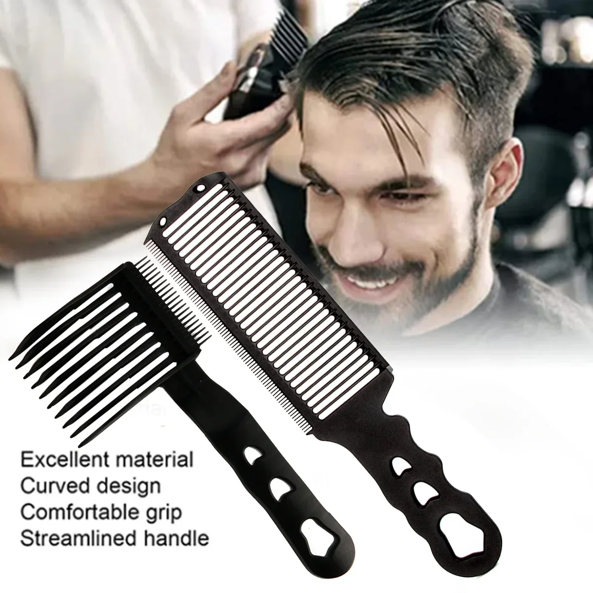 New Men's Hair Cutting Comb Flat Head Comb Barber Shop Anti-static Trimming Push Cut Smooth Hair Comb Hair Comb