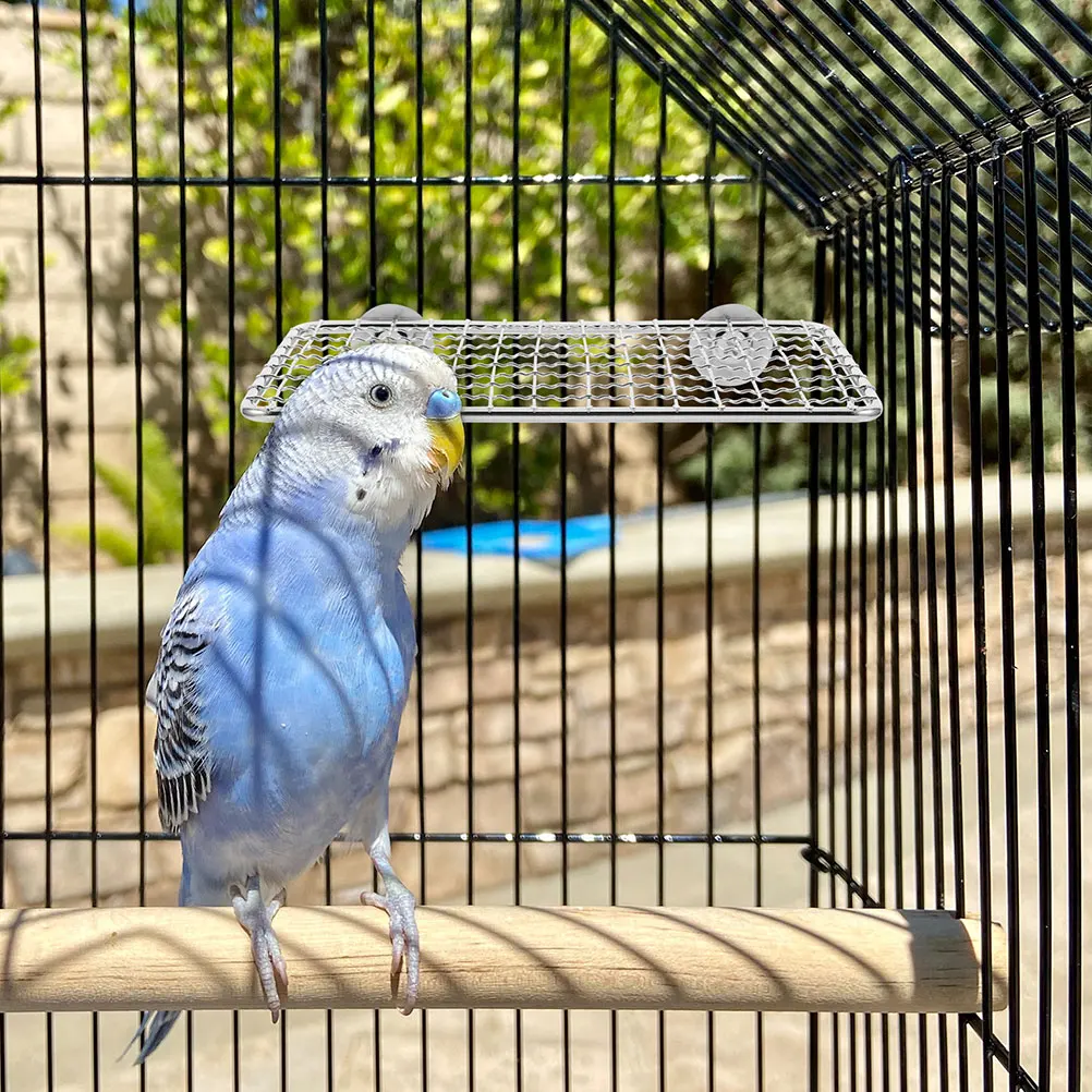 

Durable Stainless Steel Mesh Bird Platform Comfortable Parakeet Rest Stand Bird Cage Accessory Interactive
