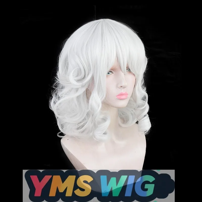 【YMS WIG】วิกคอสเพลย์ Helltaker Hell's Pickup King Modius สีขาว แบบลอน ไม่มีอุปกรณ์เสริม เช่น แตร