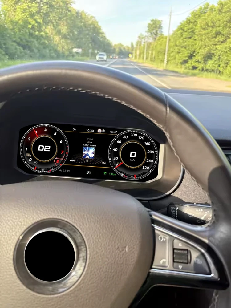 Bonroad 12,3-Zoll-Auto-LCD-Digital-Dashboard für Skoda Octavia 2016-2022, Tachometer, virtuelles Cockpit, Instrumentencluster