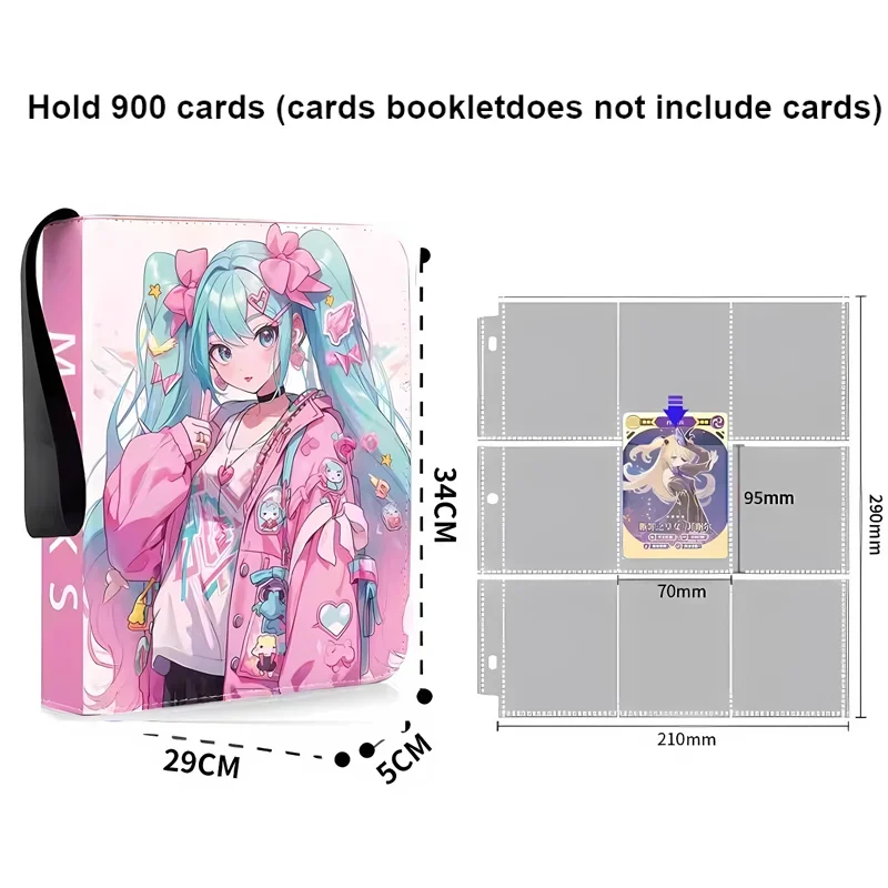 400/900 buah kartun Jepang Anime Virtual Idol Hatsune Miku kartu PP Album peta surat Folder Binder kartu permainan koleksi hadiah