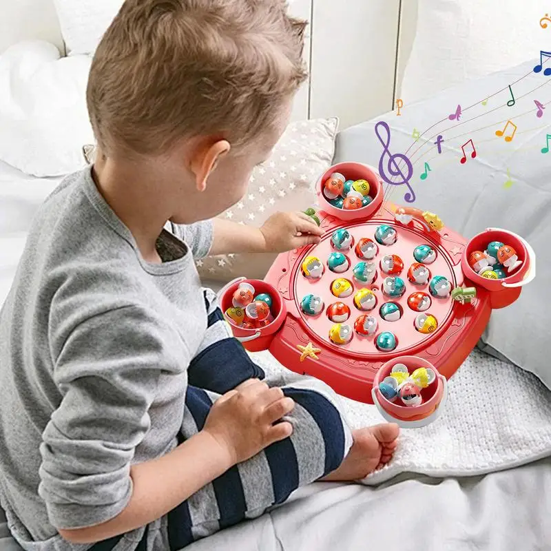 Fishing Toys for Toddler Fishing Toys Kids Music Educational Toys Motor Skill Party Game Rotating Board Interactive Fishing