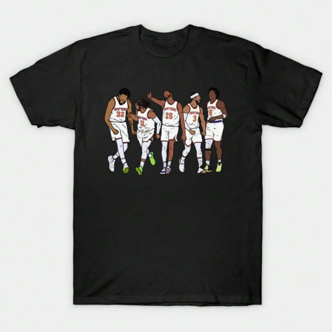 Camiseta KAT, Brunson, Mikal, Hart & OG - New York Knicks, camiseta para mujer, camisetas negras de algodón suave con estampado gráfico para un uso informal elegante y versátil en la vida diaria, fiestas y salidas, tallas S - 3XL, alta comodidad y elasticidad.