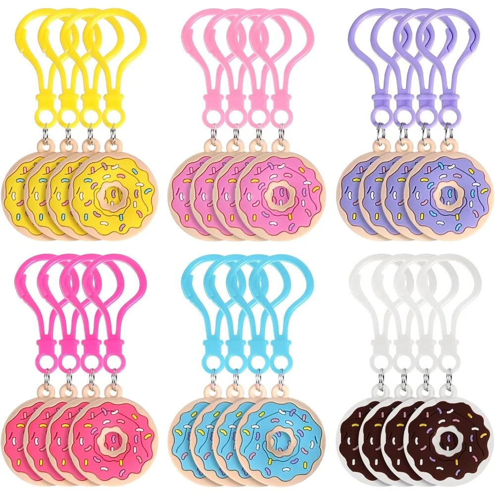 

24 Pcs Sweet Donut Party Favors Donut Keychain Sweet Doughnut Theme Birthday Party Supplies Pendant Ornament for Christma