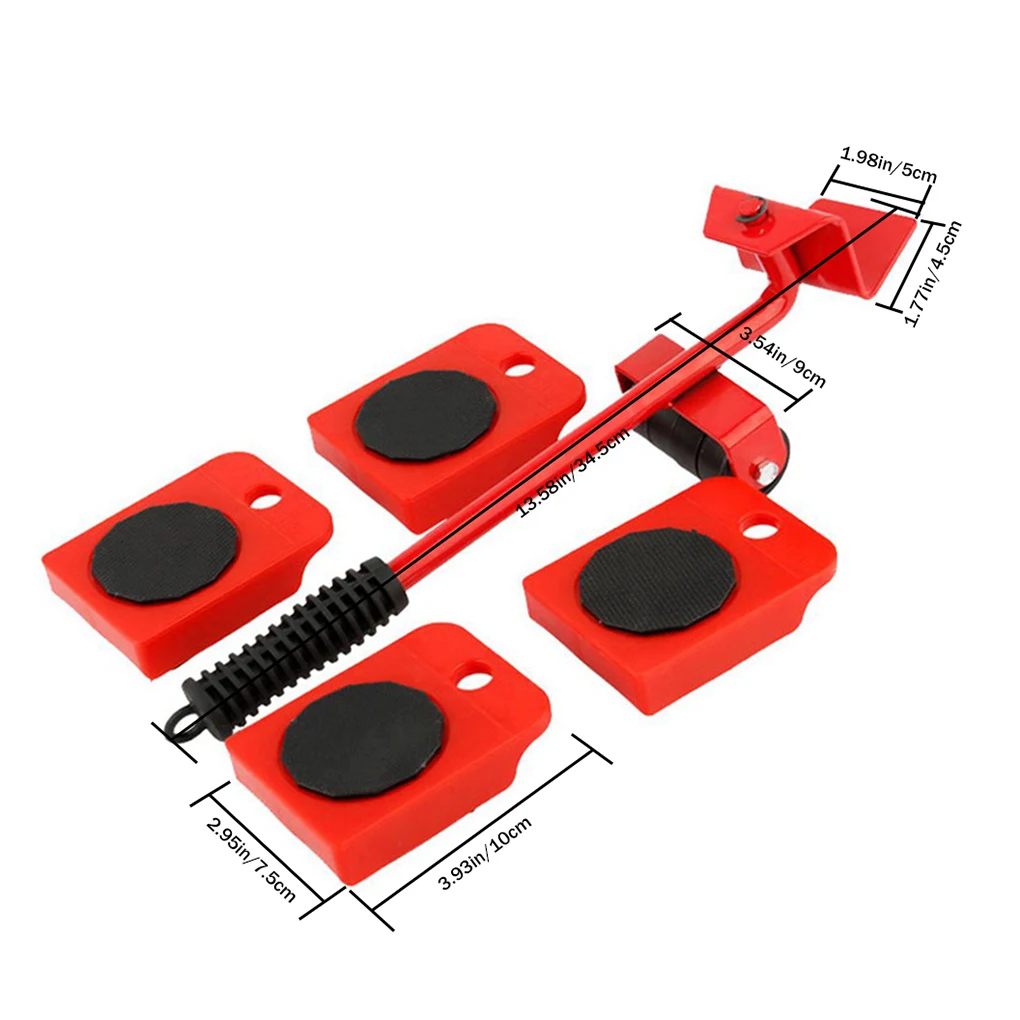 5 Pcs set Furniture Moving System Heave Furniture Sofa Wardrobe Wheel Move Slider Moving Tool