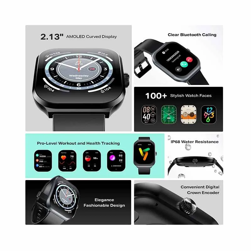 Infinix XW3P XWatch 3 plus Smartwatch Unisex Fitness Tracker Blood Pressure Monitor Heart Rate Tracker Sleep Quality Tracker Wat - Image 3
