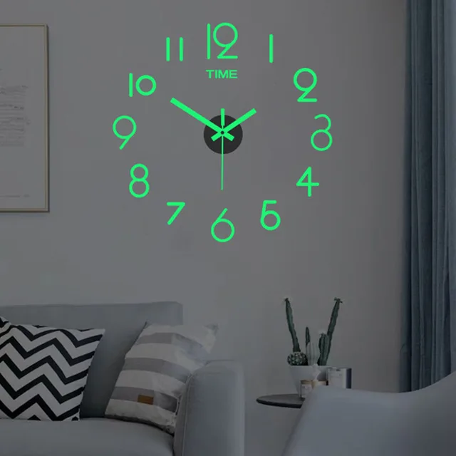 Reloj de pared świecący zegar ścienny DIY zegarek kwarcowy zegary akrylowe naklejki na lusterka Horloge Murale dekoracje ścienne dekoracja wnętrz HOT