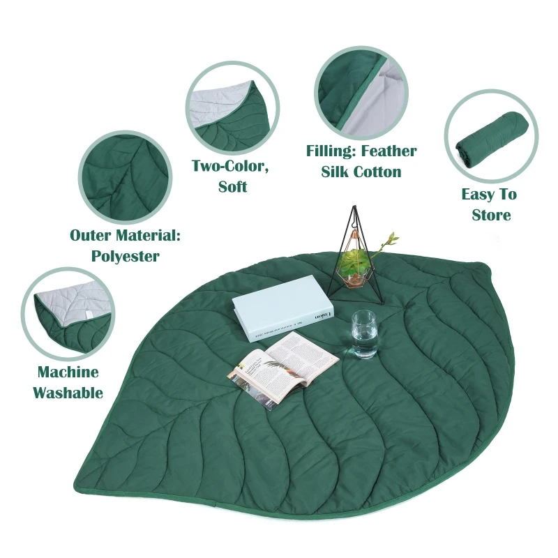 Creative Double-color Leaf Shaped Carpet Kid Room Baby Climbing Pad Blanket Nordic Tapetes Pet Cat Dog Play Mat Home Decor