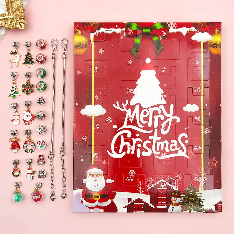 Advent Calendar New Year Jewelry Advent Christmas Bracelet For 24 Days Countdown Festive Jewelry Christmas Gift Toys