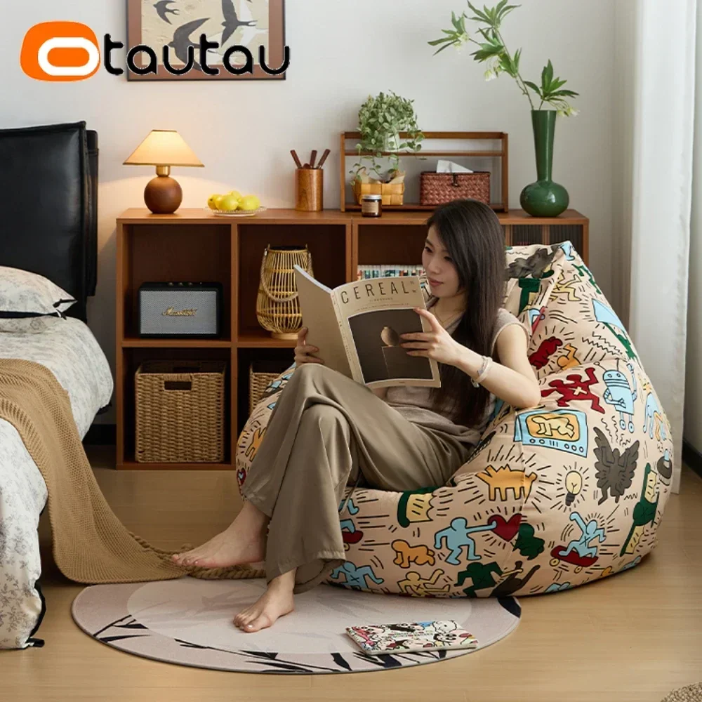 OTAUTAU Graffiti Print Bean Bag Cover DD164【No Filler Inside! You Need To Buy Filler By Yourself !】