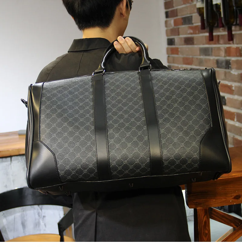 Large Capacity Multifunction Business Travel Handbag For Man Fashion Geometric Design Male Weekend Sport Gym Suitcase Luggage