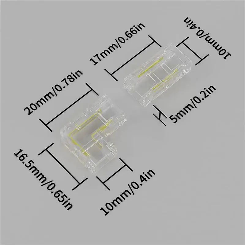 A98E-8Mm COB 40Pc L-Shaped/Corner Connector,10Pc Gapless Connectors For COB LED Strip Lights,NOT For 10Mm Tape Lights