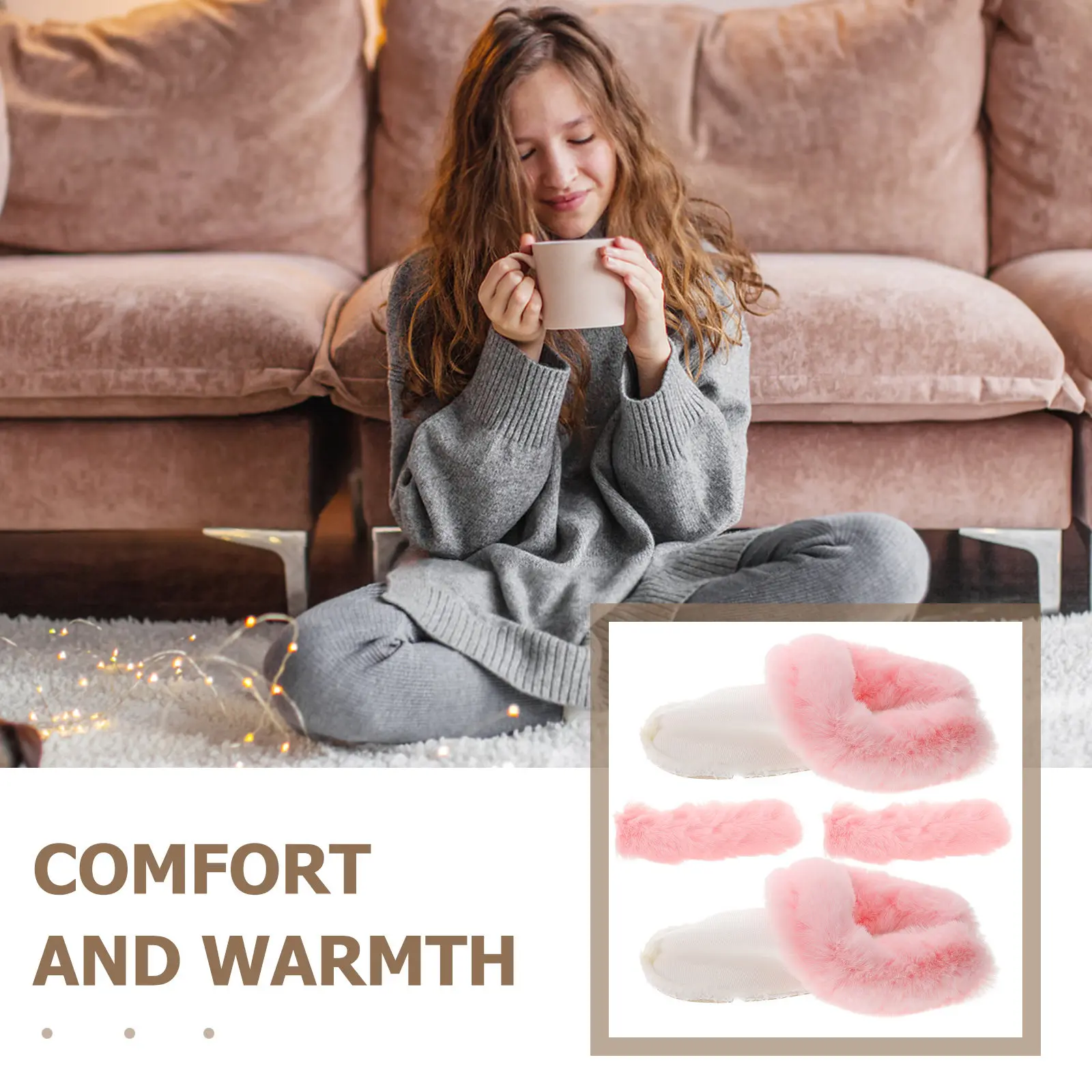 

1Set Hole Shoe Inserts Winter Warm Detachable Thermal Liners Soft Cushioned Insoles for Slippers Adults Size 40-41 Cozy Foot