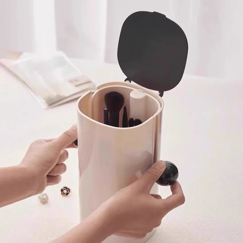 

Ящик для хранения кистей для макияжа, автоматический растущий снижающий настольный органайзер для губной помады, косметики, пылезащитный портативный держатель большой емкости