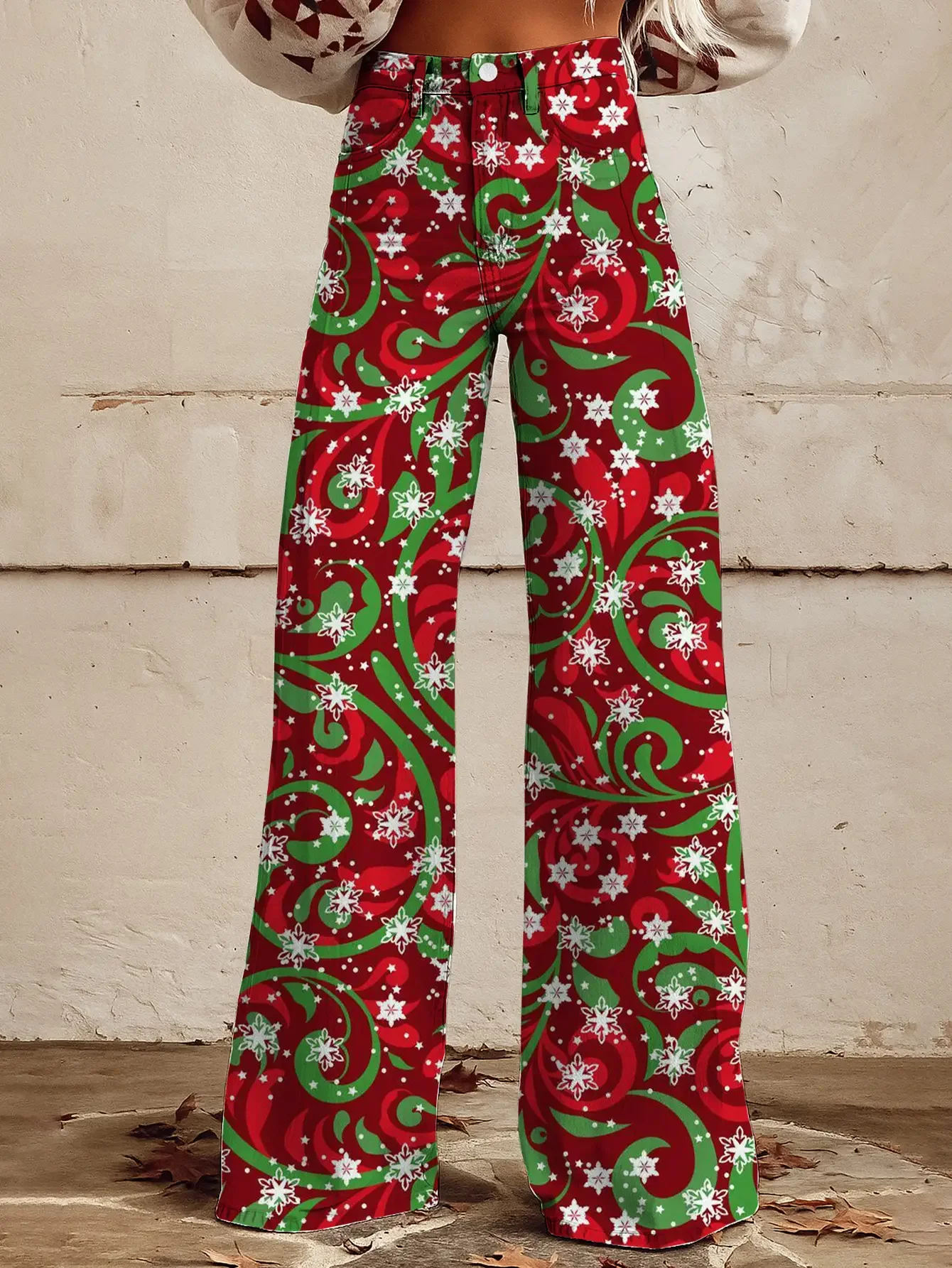 جينز دينم نسائي جديد لعيد الميلاد لعام 2026 - تصميم كاجوال وعصري ومريح وعصري لحجب الألوان #1