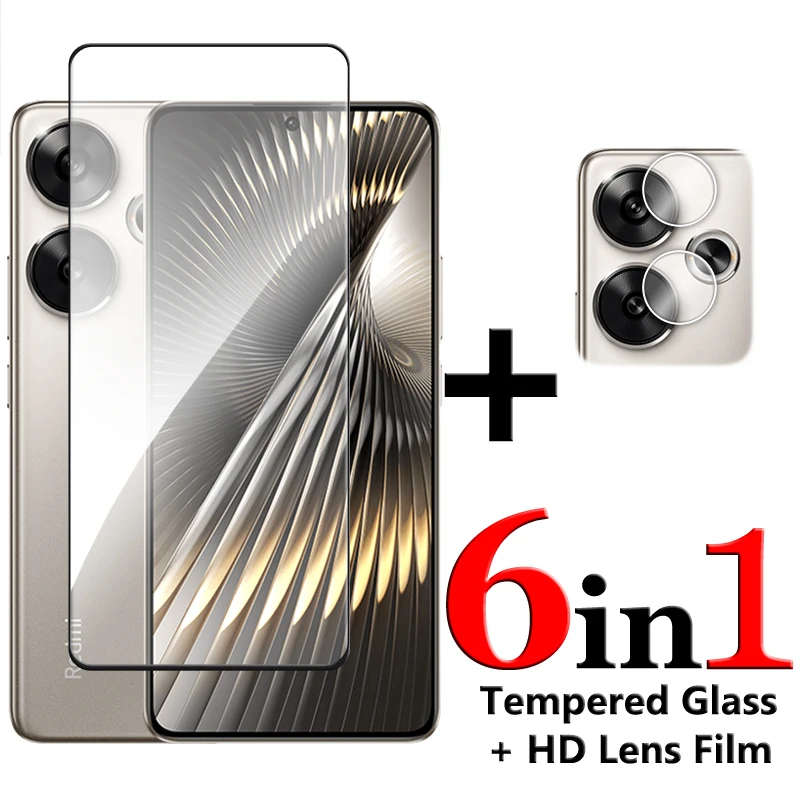 Protecteur d'écran 6 en 1 pour POCO F6 5G, verre à couverture complète pour Xiaomi POCO F6 5G, verre Guatemala pour POCO F6, film d'objectif d'appareil photo, 6.67 pouces