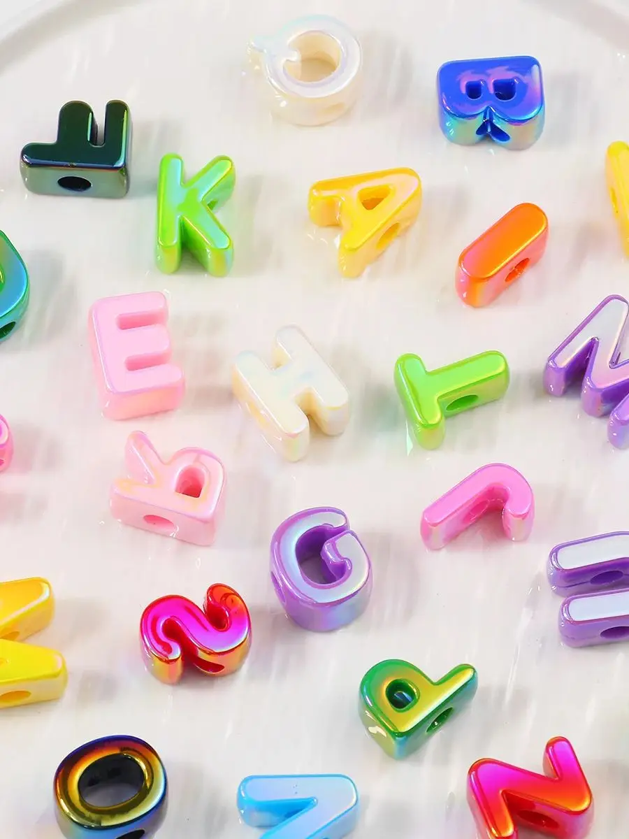 Willekeurige Kleurrijke 5/10/15 Stuks 26 Letters Acryl Spacer Losse Kralen Voor Sieraden Maken Armbanden Telefoon ketting DIY Accessoires - afbeelding 2